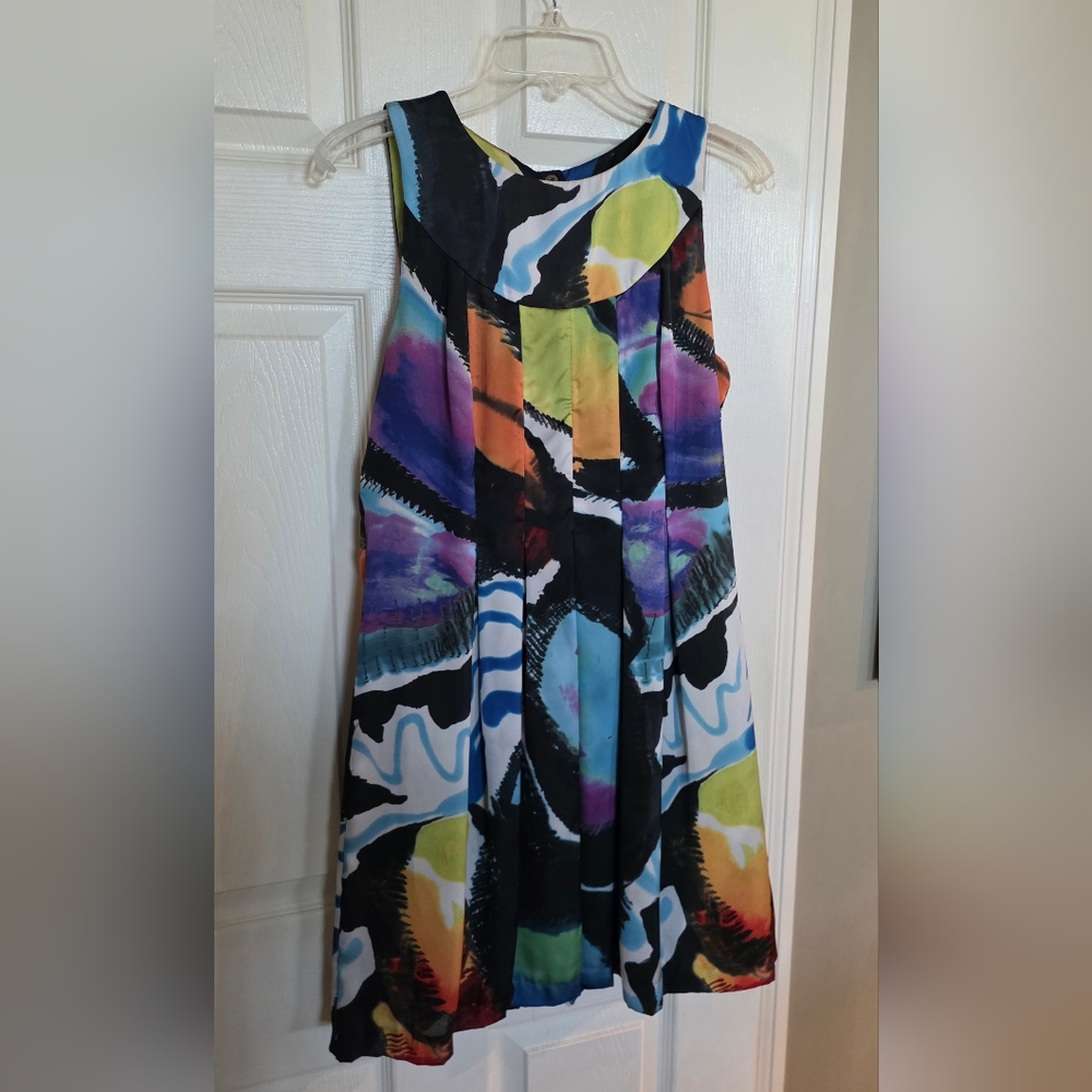 Ted Baker London Anibela Pleated Sleeveless Multicolor Dress 3 (US 8/M)